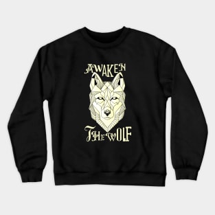 AWAKEN THE WOLF (White) Crewneck Sweatshirt